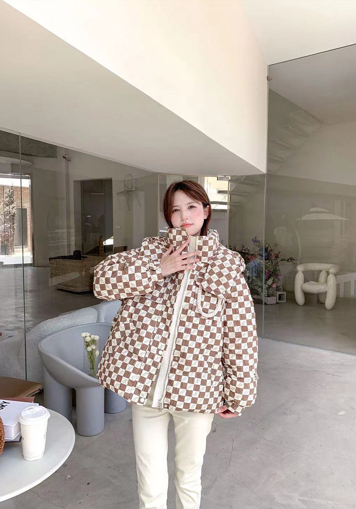 Short Down Jacket: Cozy Lightweight Quilted Puffer Coat
