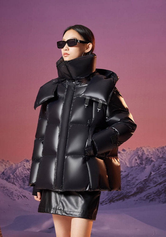 Short Down Jacket: Cozy Lightweight Quilted Puffer Coat