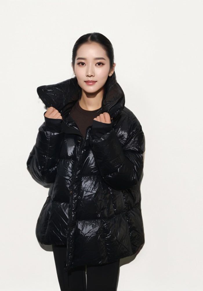 Short Down Jacket: Cozy Lightweight Quilted Puffer Coat