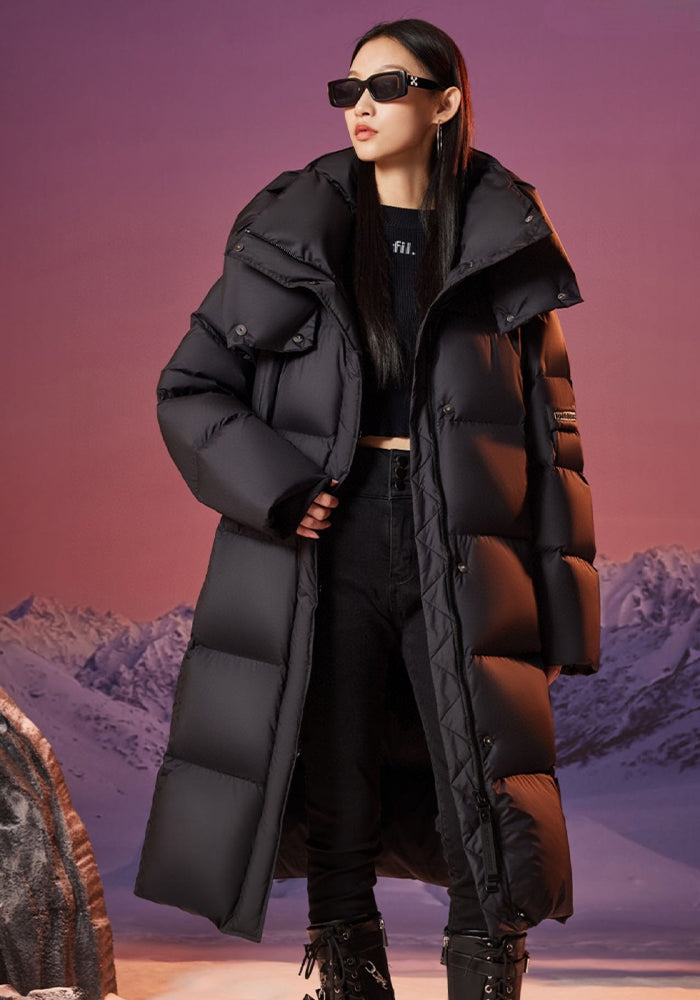 Long Down Jacket: Heavyweight Full-Length Fur-Lined Winter Coat