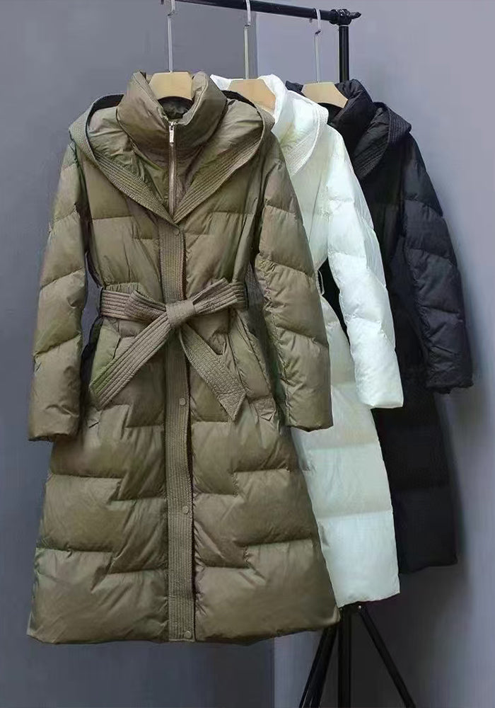 Mid-Length Down Jacket: Classic Warmth Mid-Thigh Length Hooded Parka