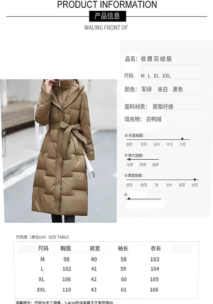 Mid-Length Down Jacket: Classic Warmth Mid-Thigh Length Hooded Parka