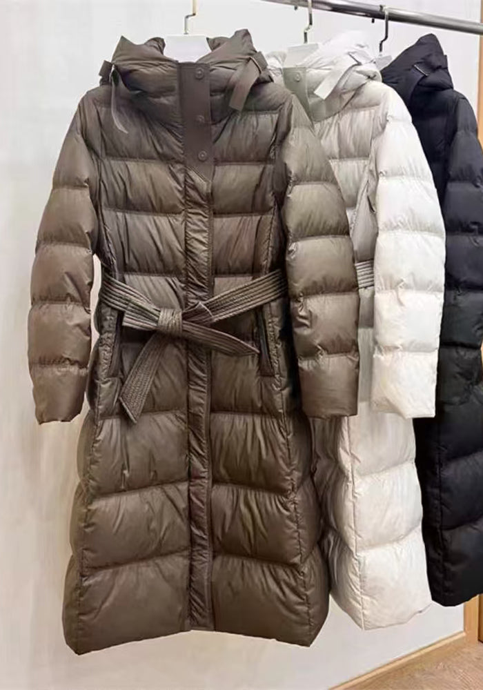 Mid-Length Down Jacket: Classic Warmth Mid-Thigh Length Hooded Parka