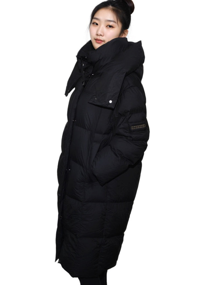 Long Down Jacket: Heavyweight Full-Length Fur-Lined Winter Coat