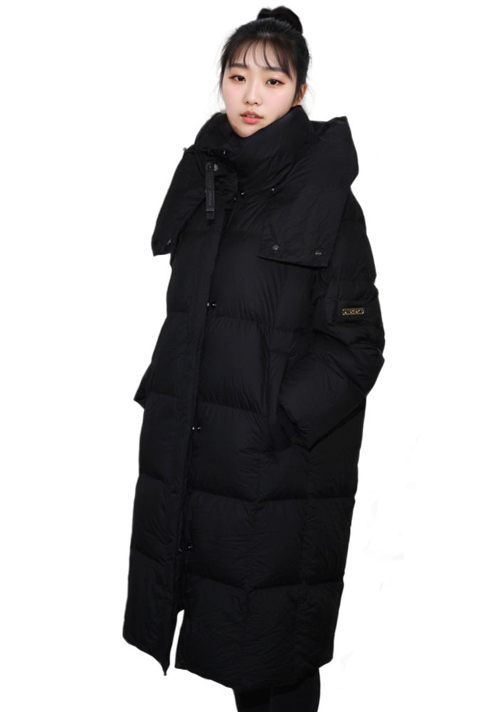 Long Down Jacket: Heavyweight Full-Length Fur-Lined Winter Coat